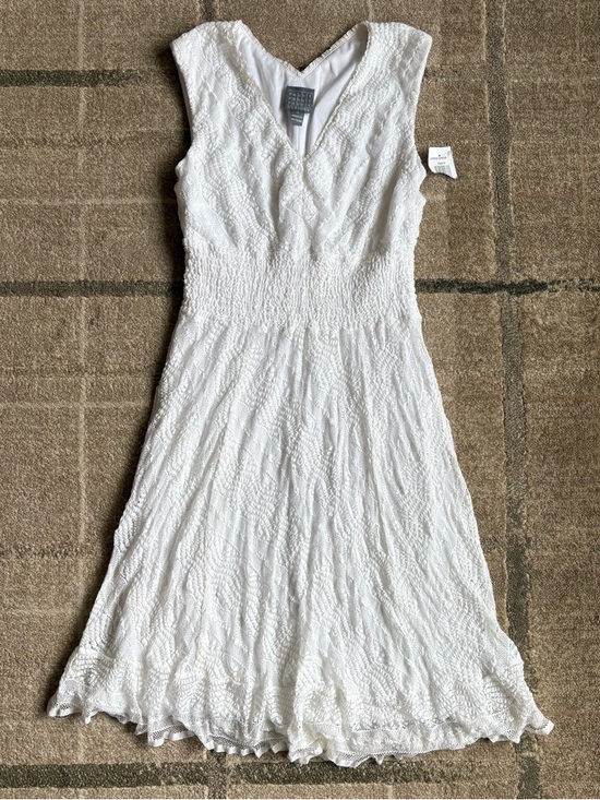 Rabbit Rabbit Rabbit Dresses & Skirts - Rabbit Rabbit Rabbit White V-Neck Lace Sleeveless Dress elastic waist NWT